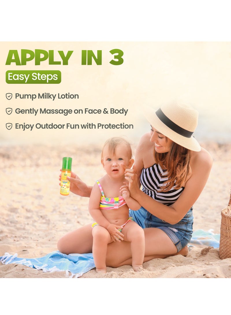 Enfant لوسيون واقي شمس للأطفال عضوي SPF 50 بحجم 70 مل لحماية الوجه والجسم من أشعة UVA و UVAI و UVB SPF 50 PA++++ للبشرة الحساسة بحجم السفر لوسيون خفيف كالحليب مختبر جلدياً - Image 4